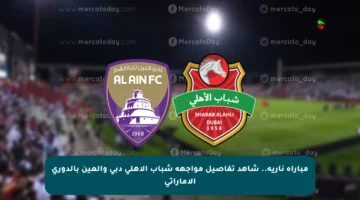 مباراة نارية.. شاهد تفاصيل مواجهة شباب الأهلي دبي والعين بالدوري الإماراتي